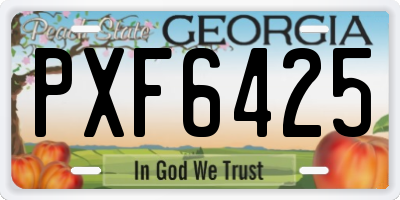 GA license plate PXF6425