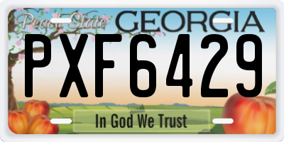 GA license plate PXF6429