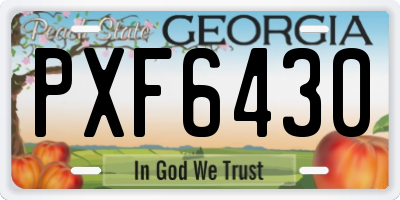GA license plate PXF6430