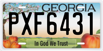 GA license plate PXF6431