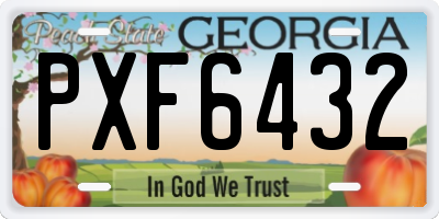 GA license plate PXF6432