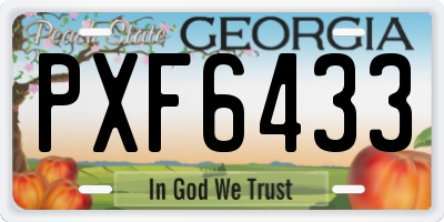 GA license plate PXF6433