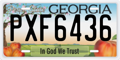 GA license plate PXF6436