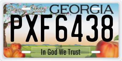 GA license plate PXF6438