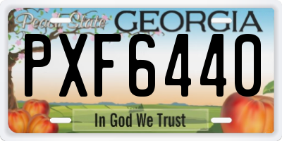 GA license plate PXF6440