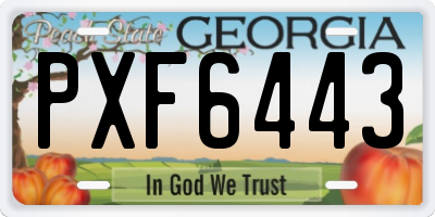GA license plate PXF6443