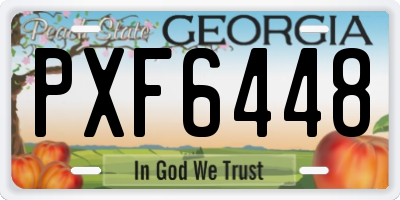 GA license plate PXF6448