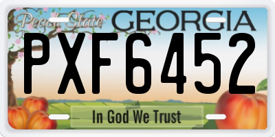 GA license plate PXF6452