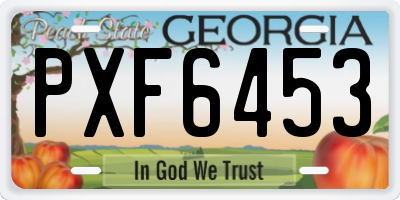 GA license plate PXF6453