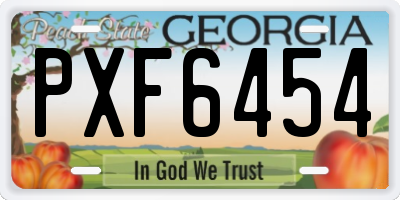 GA license plate PXF6454