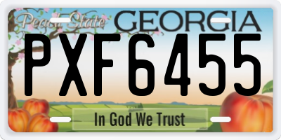 GA license plate PXF6455