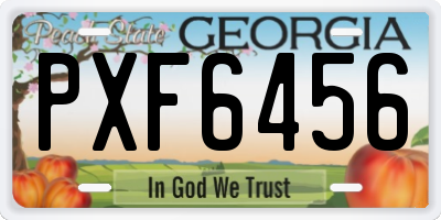 GA license plate PXF6456