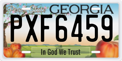 GA license plate PXF6459