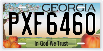 GA license plate PXF6460