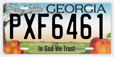 GA license plate PXF6461