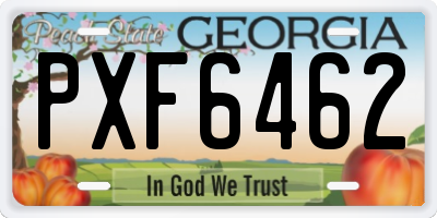 GA license plate PXF6462