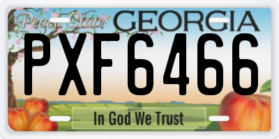 GA license plate PXF6466