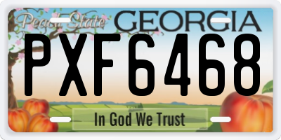 GA license plate PXF6468