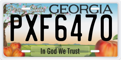 GA license plate PXF6470