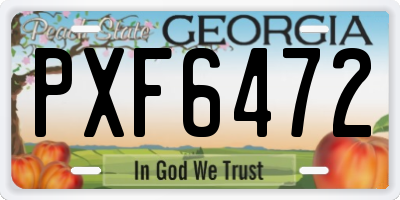 GA license plate PXF6472