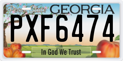 GA license plate PXF6474