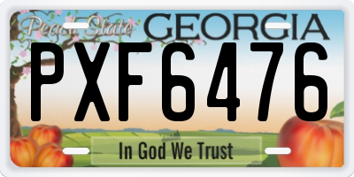 GA license plate PXF6476