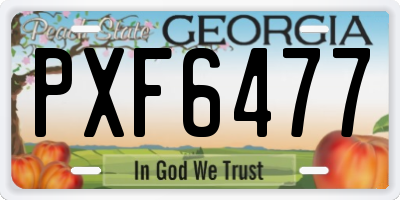 GA license plate PXF6477