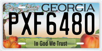 GA license plate PXF6480