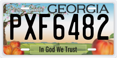 GA license plate PXF6482