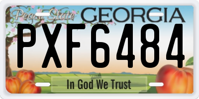 GA license plate PXF6484