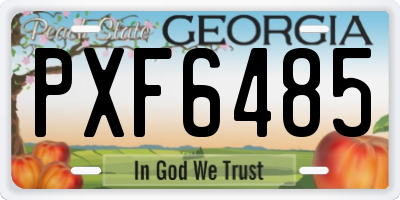 GA license plate PXF6485