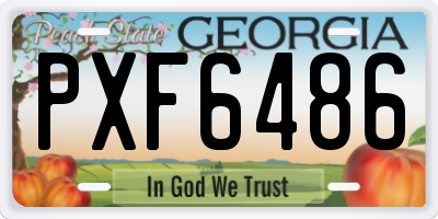 GA license plate PXF6486