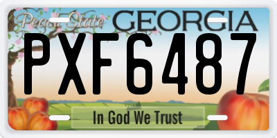 GA license plate PXF6487