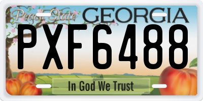 GA license plate PXF6488