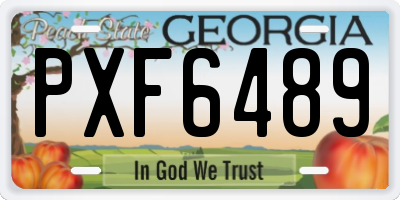 GA license plate PXF6489
