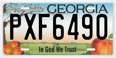 GA license plate PXF6490