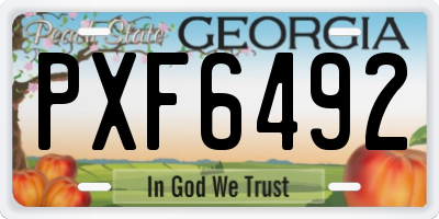 GA license plate PXF6492