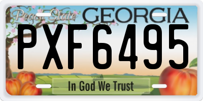 GA license plate PXF6495
