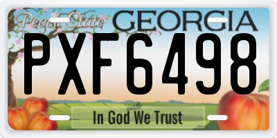 GA license plate PXF6498