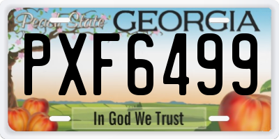 GA license plate PXF6499