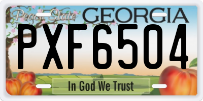 GA license plate PXF6504