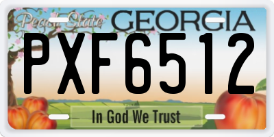 GA license plate PXF6512
