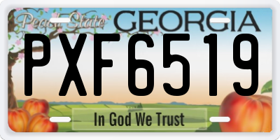GA license plate PXF6519