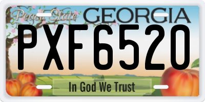 GA license plate PXF6520