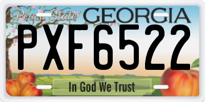 GA license plate PXF6522