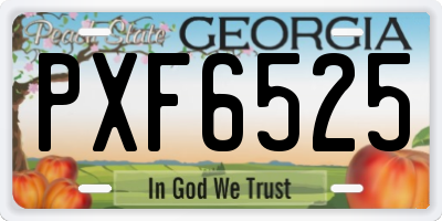 GA license plate PXF6525