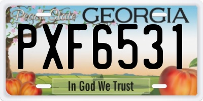 GA license plate PXF6531