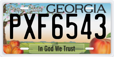 GA license plate PXF6543