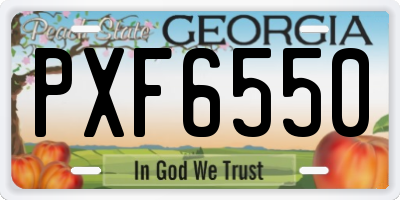 GA license plate PXF6550