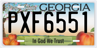 GA license plate PXF6551